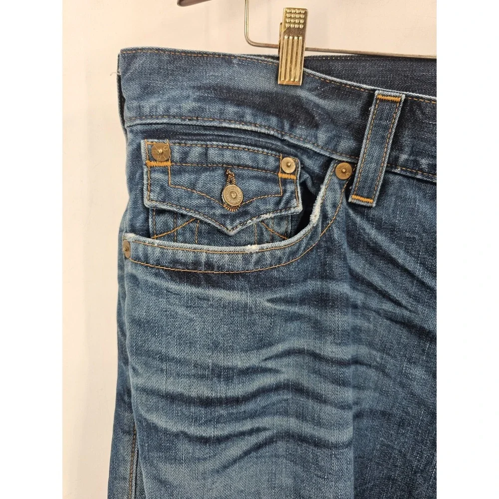 True Religion Jeans Men's Sz 40‎  Billy Flap Pocket Blue Denim Relaxed Bootcut